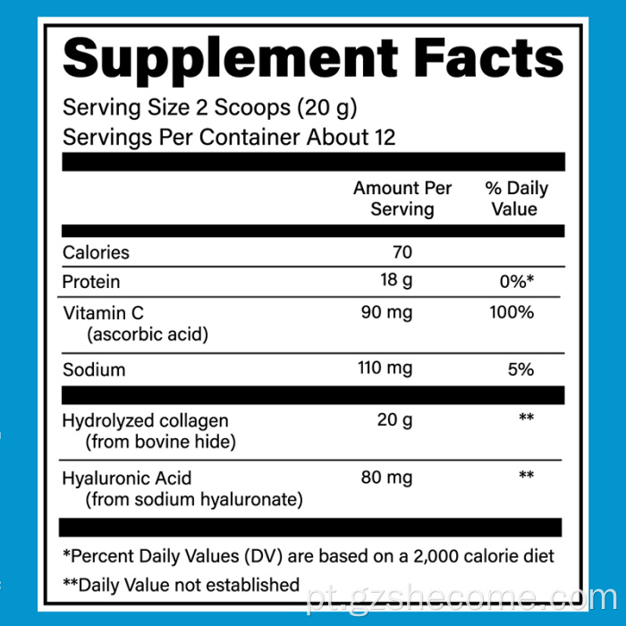 Colágeno em pó zero açúcar com pó de colágeno marinho
